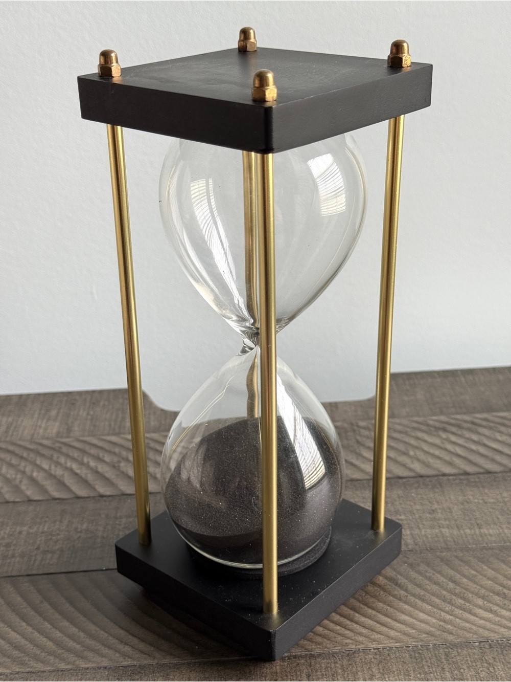 Black & Gold Hourglass Sand Timer - Home Decor Modern - Picture 2 of 7